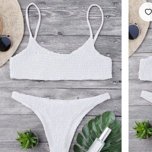 ZAFUL Smocked Bikini Top And Bottoms
